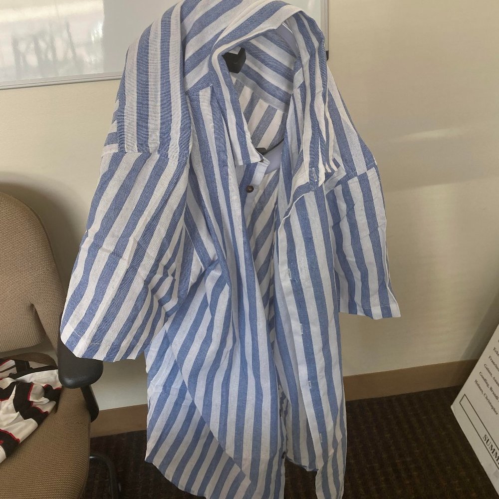 Shein Blue and White stripe shirt